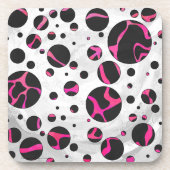 Giraffe Heiß rosa und Schwarz Untersetzer (Vorderseite)