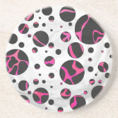 Giraffe Heiß rosa und Schwarz Untersetzer (Vorne)