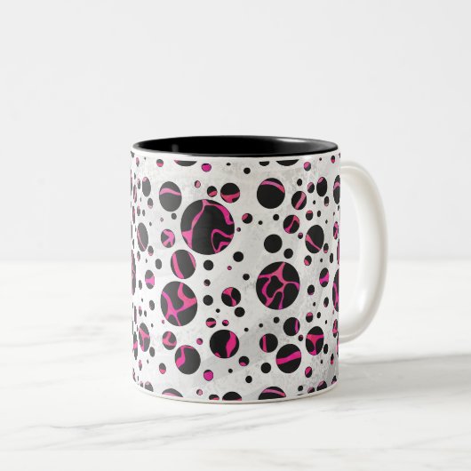 Giraffe Heiß rosa und Schwarz Zweifarbige Tasse (VorderseiteRechts)