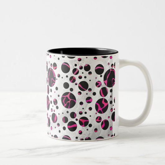 Giraffe Heiß rosa und Schwarz Zweifarbige Tasse (Rechts)