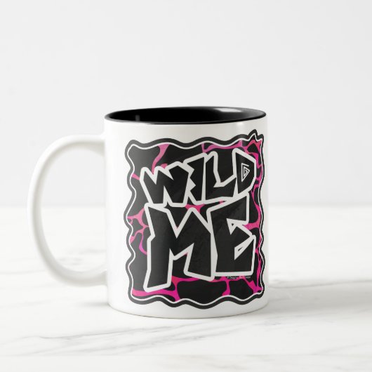 Giraffe Heiß rosa und Schwarz Zweifarbige Tasse (Links)