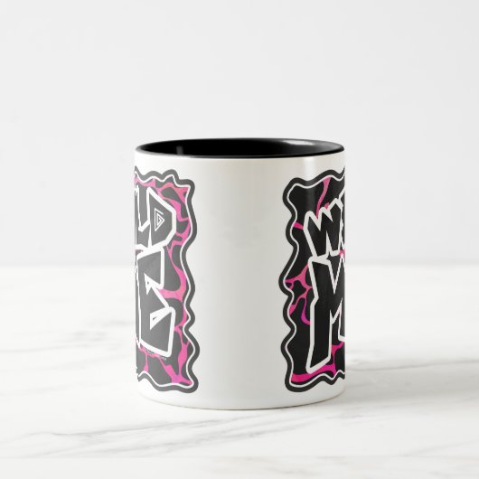 Giraffe Heiß rosa und Schwarz Zweifarbige Tasse (Mittel)