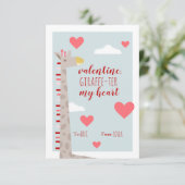 Giraffe Herz Kinder Schule Klassenzimmer Valentine (Stehend Vorderseite)