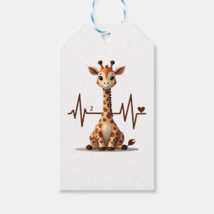 Giraffe-Herzschlag-Shirt zum Geburtstag für Frau M Geschenkanhänger