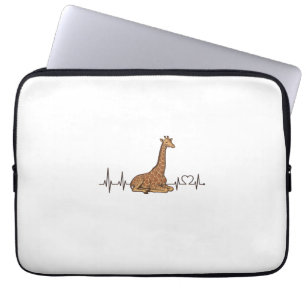 Giraffe-Herzschlag Vintage-Gravur-Shirt-Design_1 Laptopschutzhülle