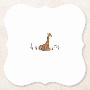 Giraffe Herzschlag Vintage Gravur Shirt Design_1 Untersetzer