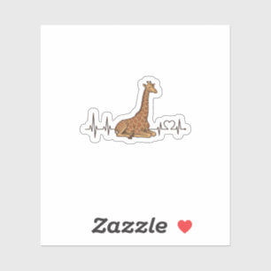 Giraffe-Herzschlag Vintage-Schriftzug-Shirt-Design Aufkleber