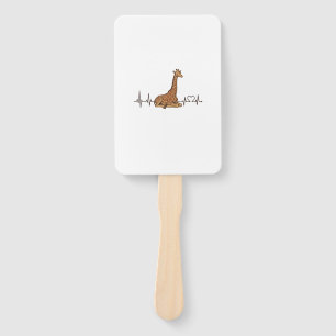 Giraffe-Herzschlag Vintage-Schriftzug-Shirt-Design Fächer