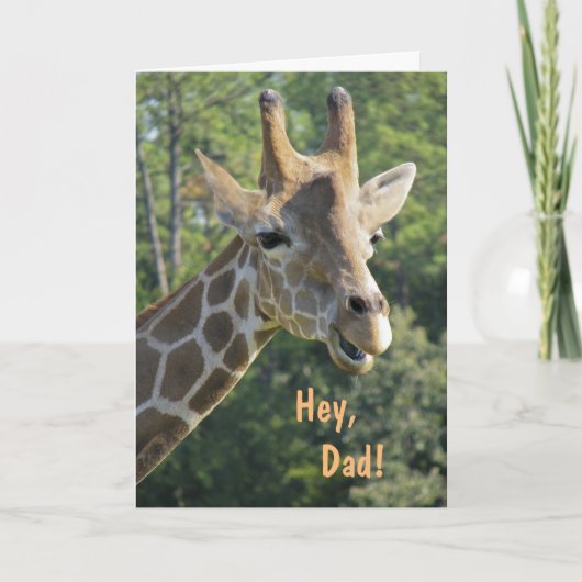 Giraffe Hey Vater Karte (Vorderseite)