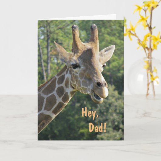 Giraffe Hey Vater Karte (Gelbe Blume)