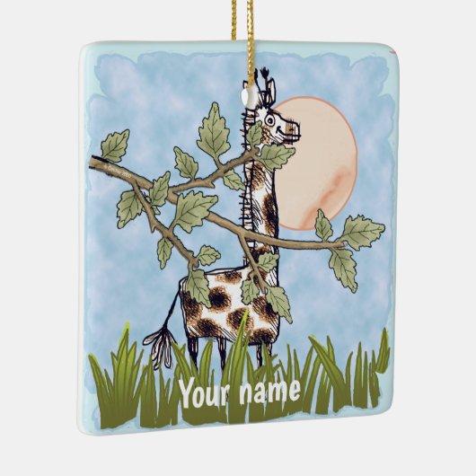 Giraffe Hiding Keramikornament (Rechts)