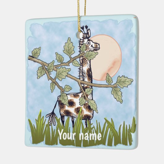 Giraffe Hiding Keramikornament (Links)