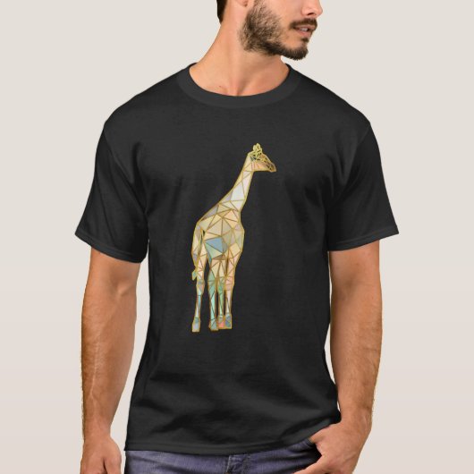 Giraffe Hinter geometrischen Linien T-Shirt (Vorderseite)