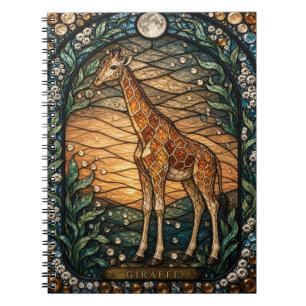 Giraffe Hoch Savanne Illumina Buntglas Notizblock