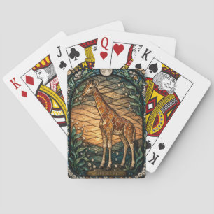 Giraffe Hoch Savanne Illumina Buntglas Spielkarten