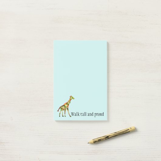 Giraffe hoch und stolz post-it klebezettel (Auf Schreibtisch)
