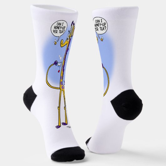 GIRAFFE & HONEYBEE TEA von Jeff Willis Socken (Gewinkelt)