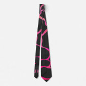 Giraffe Hot Pink und Black Print Krawatte (Rückseite)
