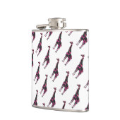 Giraffe Hot Pink und Black Silhouette Flachmann (Links)