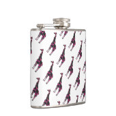 Giraffe Hot Pink und Black Silhouette Flachmann (Rechts)