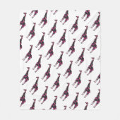 Giraffe Hot Pink und Black Silhouette Fleecedecke (Vorderseite)