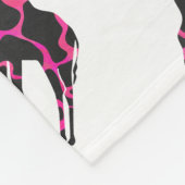 Giraffe Hot Pink und Black Silhouette Fleecedecke (Ecke)