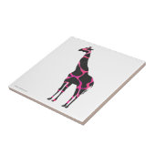 Giraffe Hot Pink und Black Silhouette Fliese (Seite)
