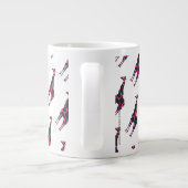 Giraffe Hot Pink und Black Silhouette Jumbo-Tasse (Rückseite)