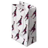 Giraffe Hot Pink und Black Silhouette Kleine Geschenktüte (Vorderseite Schrägansicht)
