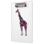 Giraffe Hot Pink und Black Silhouette Klemmbrett (Links)