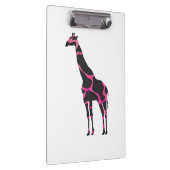 Giraffe Hot Pink und Black Silhouette Klemmbrett (Rechts)