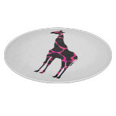 Giraffe Hot Pink und Black Silhouette Schneidebrett (Ecke)