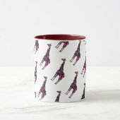 Giraffe Hot Pink und Black Silhouette Tasse (Zentrum)