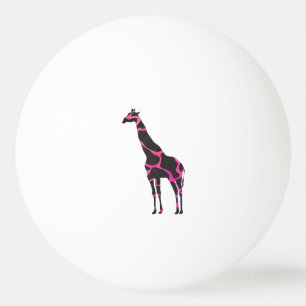 Giraffe Hot Pink und Black Silhouette Tischtennisball