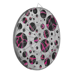 Giraffe Hot Pink und Schwarz Druck Dartscheibe