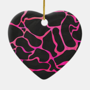 Giraffe Hot Pink und Schwarz Druck Keramik Ornament