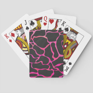 Giraffe Hot Pink und Schwarz Druck Spielkarten