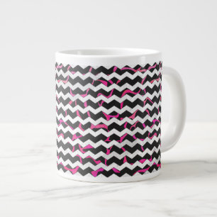 Giraffe Hot Pink und Schwarz Druckmuster Jumbo-Tasse