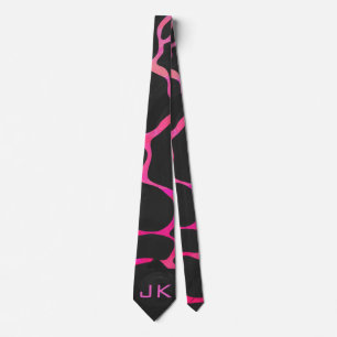 Giraffe, Hot Pink und Schwarz Krawatte