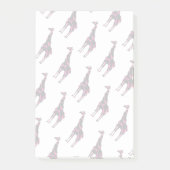 Giraffe Hot Pink und Schwarze Silhouette Post-it Klebezettel (Vorderseite)