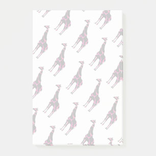 Giraffe Hot Pink und Schwarze Silhouette Post-it Klebezettel