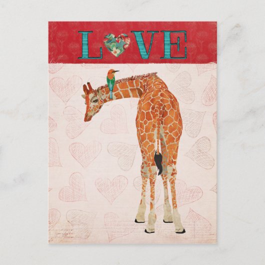 GIRAFFE & HUMMINGBIRD LIEBE Postkarte (Vorderseite)