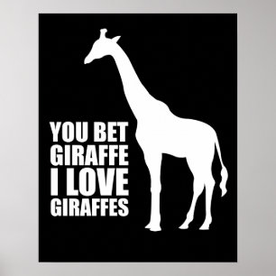 Giraffe I Liebe Giraffen Poster
