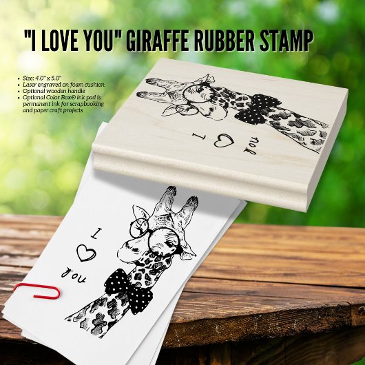 Giraffe I Liebe You Rubber Briefmarke Gummistempel