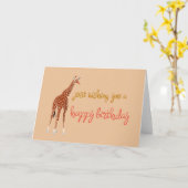 Giraffe Illustration Geburtstag Karte (Gelbe Blume)