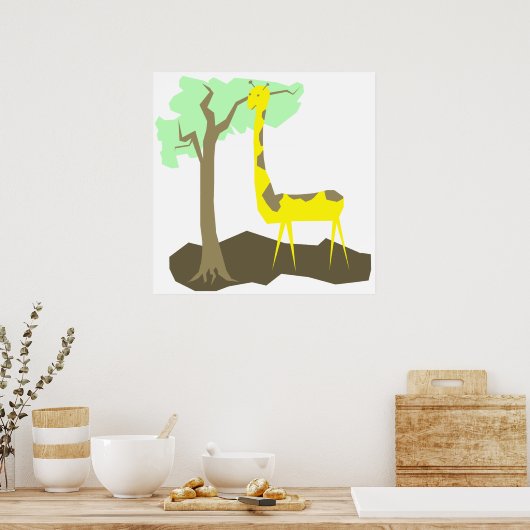 Giraffe Illustration Poster (Küche)