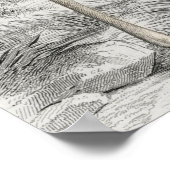 Giraffe Illustration Vintage Kunstdrucke Poster (Ecke)