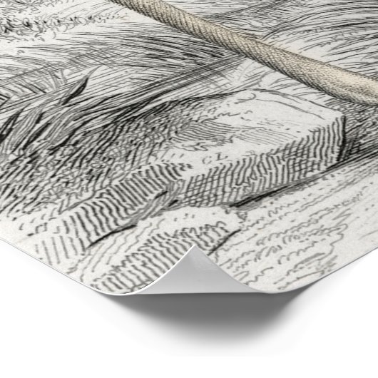 Giraffe Illustration Vintage Kunstdrucke Poster (Ecke)