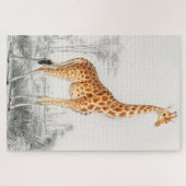 Giraffe Illustration Vintage Kunstdrucke Puzzle (Horizontal)