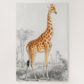 Giraffe Illustration Vintage Kunstdrucke Puzzle (Vertikal)